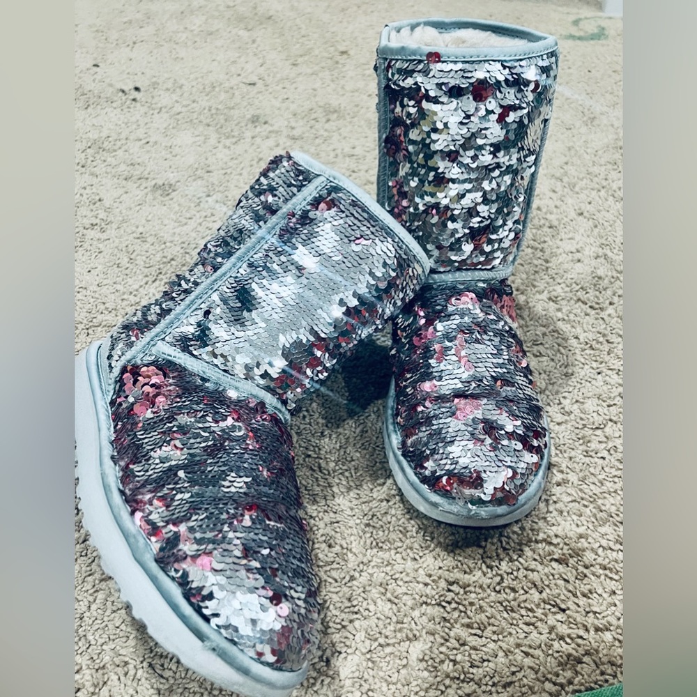 UGG Australia silver Sequin sparkle Boots